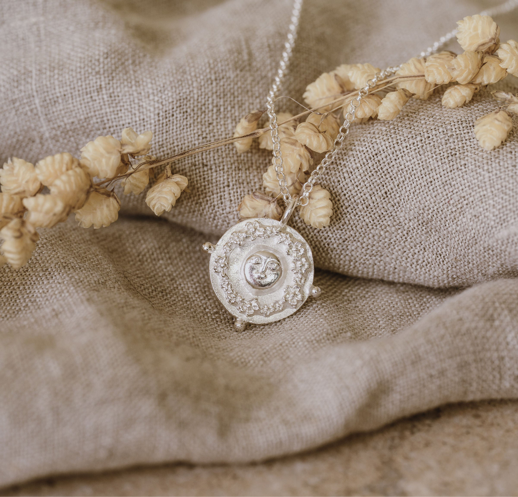 'Gaia Goddess" Silver Necklace