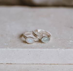 Bohème Silver Gemstone Stacking Ring