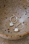 Mother of Pearl Heart Hoop Earrings