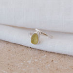 Lemon Yellow Adjustable Seaglass Ring