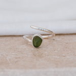 Woodland Green Adjustable Seaglass Ring