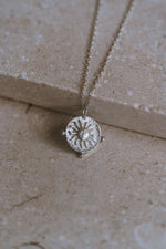 'Helia Goddess" Full Sun Silver Necklace