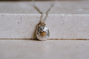 Keepsake Hammered Heart Mixed Metal Necklace