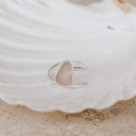 Small Blush Pink Adjustable Seaglass Ring