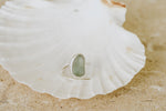 Large Sage Green Adjustable Seaglass Ring
