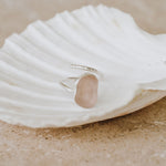 Large Blush Pink Adjustable Seaglass Ring