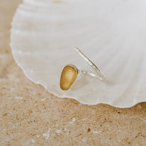 Buttercup Yellow Adjustable Seaglass Ring