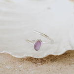 Pastel Purple Adjustable Seaglass Ring