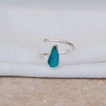 Bubblegum Blue Adjustable Seaglass Ring