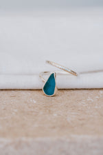 Bubblegum Blue Adjustable Seaglass Ring