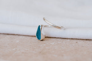Bubblegum Blue Adjustable Seaglass Ring