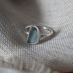 Sea Glass Ring D - Powder Blue (Size O)