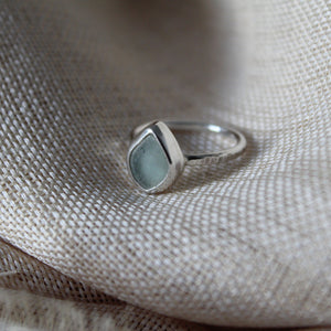 Sea Glass Ring G - Powder Blue (Size M)