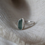 Sea Glass Ring H - Turquoise Green (Size M)