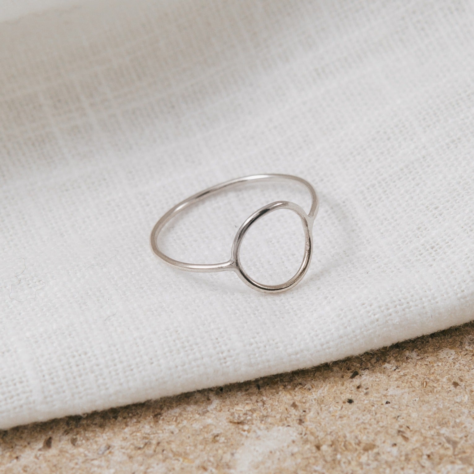 Eco 'Halo' Dainty Silver Ring