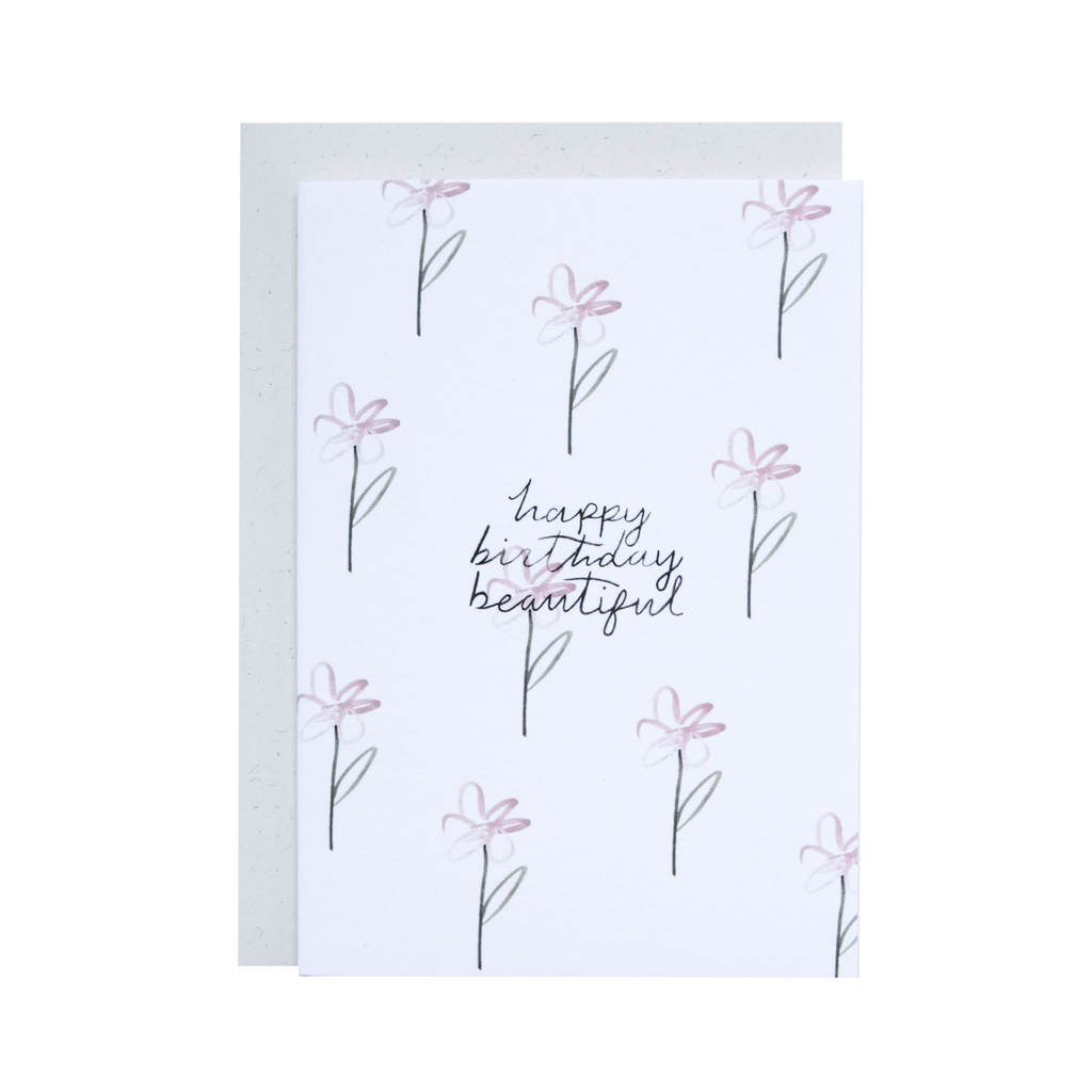'Happy Birthday Beautiful' Greetings Card