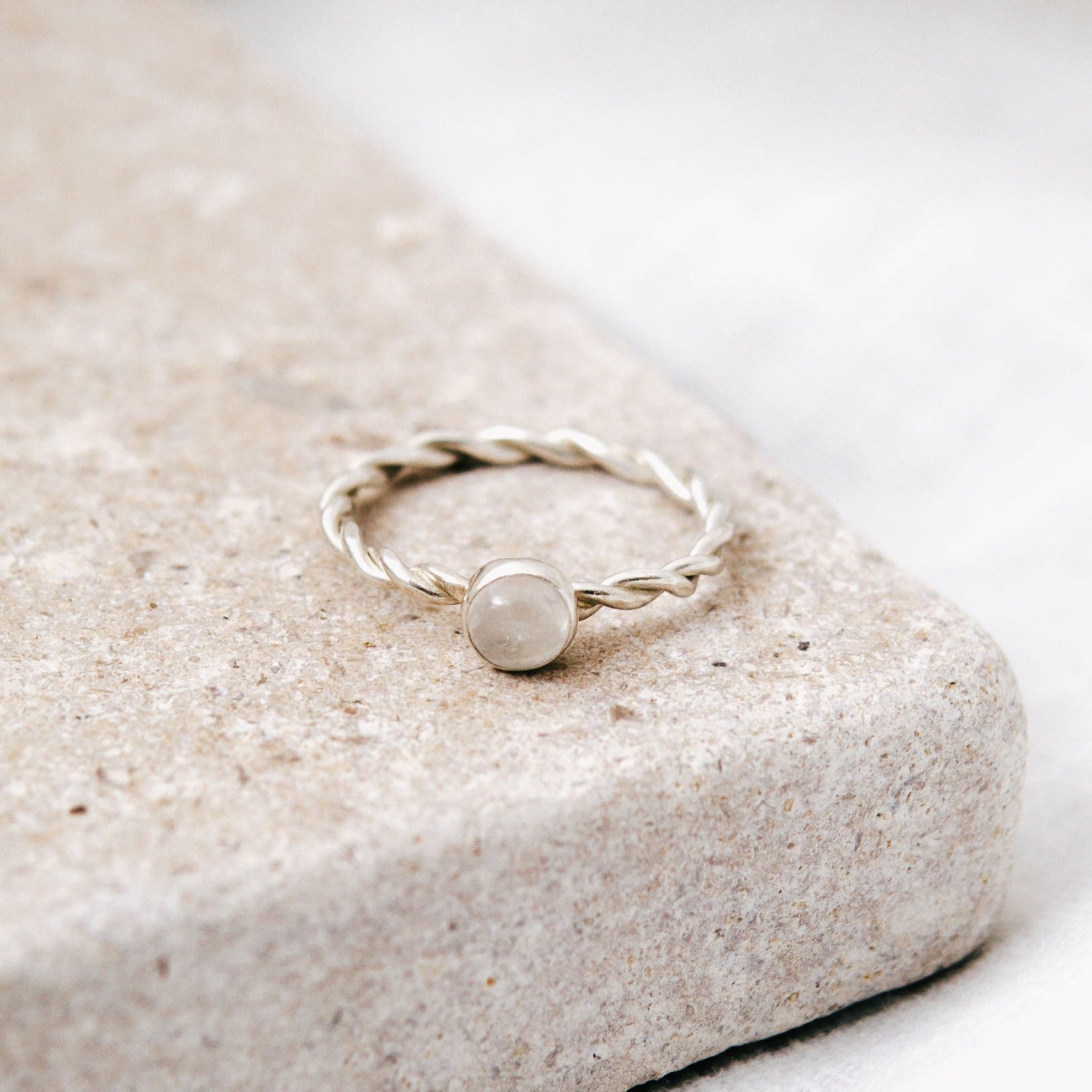 Moonstone Forever Entwined Silver Ring