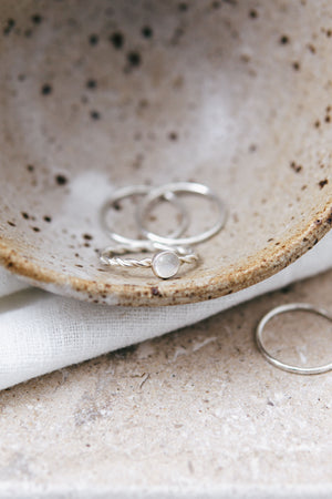 Moonstone Forever Entwined Silver Ring