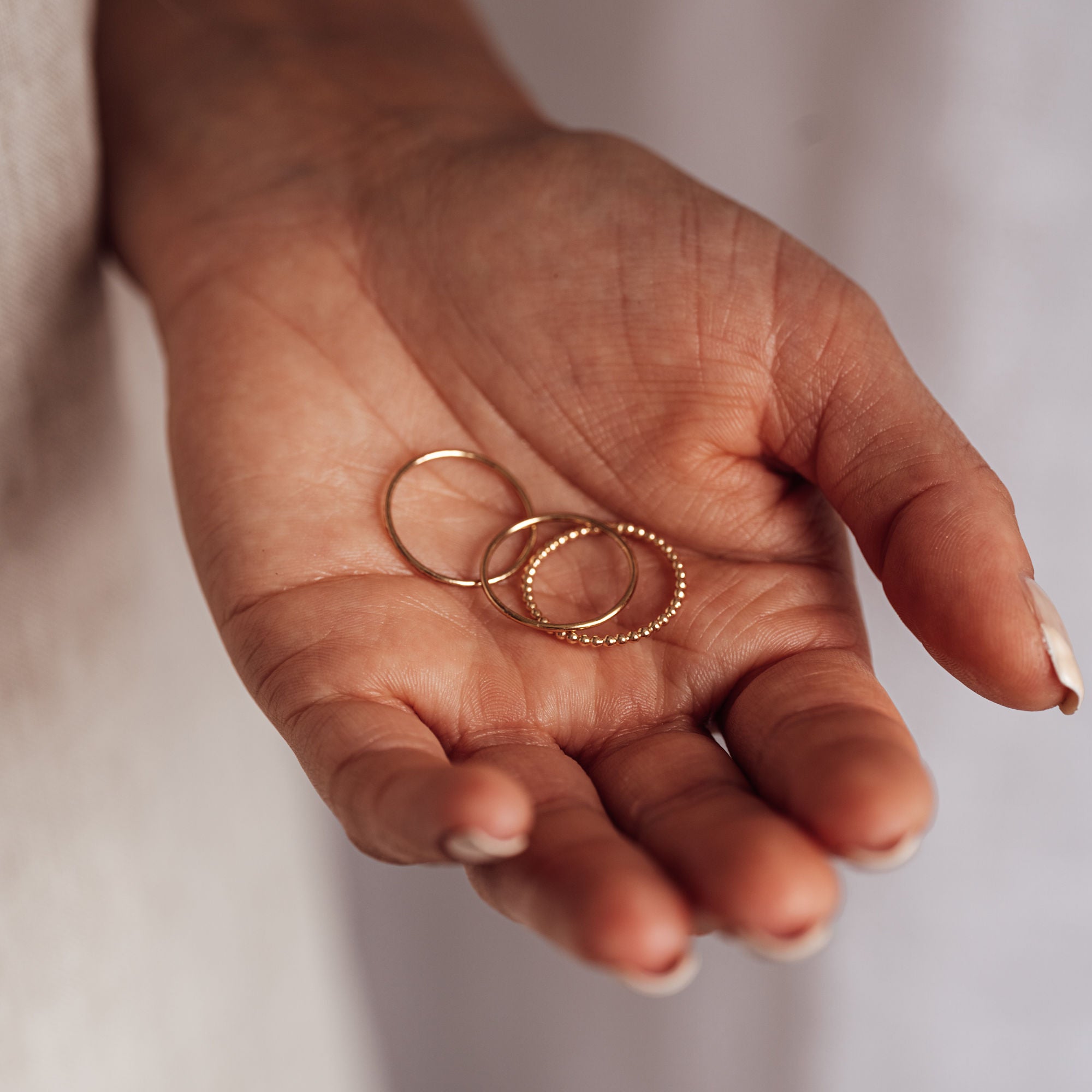 'Anemone' Gold Filled Stacking Ring Set