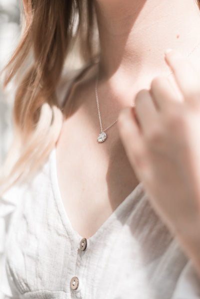Karen Walker | Silver Mini Diamond Daisy Necklace | Silvermoon Jeweller
