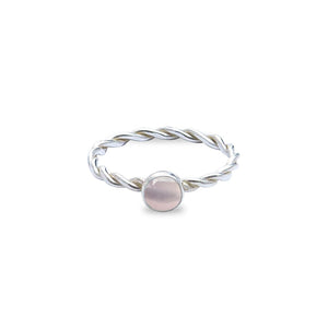 Rose Quartz Forever Entwined Silver Ring
