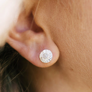 Moonbeam Silver Stud Earrings