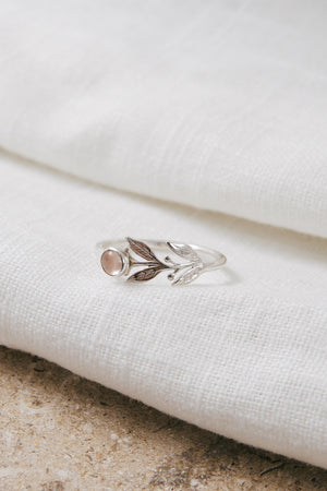 'Rose Fleur' Dainty Silver Ring