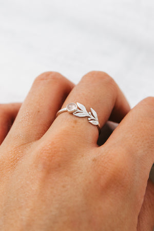'Rose Fleur' Dainty Silver Ring