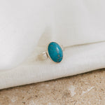 'Lagoon' Turquoise Hammered Ring