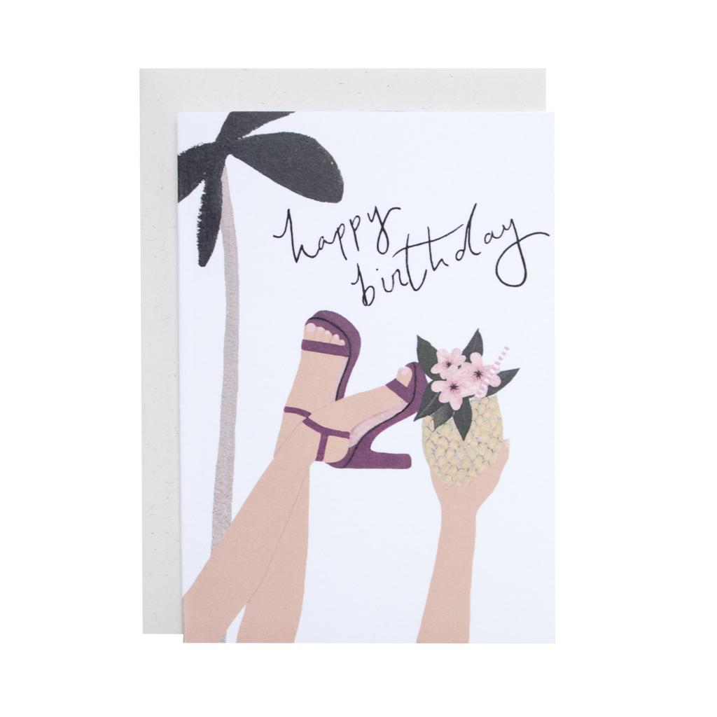 'Tropical Birthday' Greetings Card