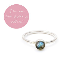 Natural Labradorite Gemstone Stacking Ring