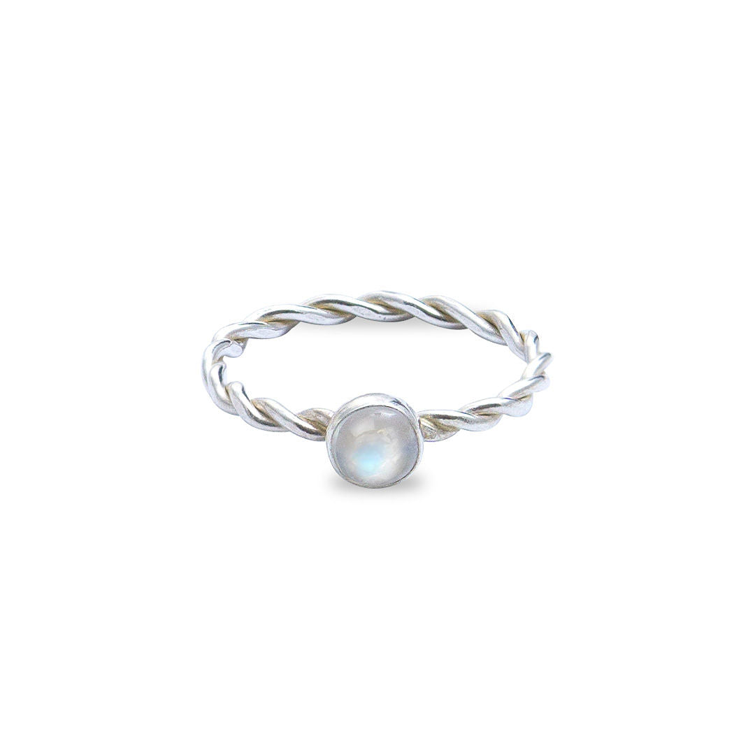 Moonstone Forever Entwined Silver Ring